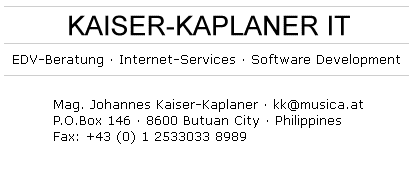 Alles rund um die Musik. Mag. Johannes Kaiser-Kaplaner · EDV-Beratung · Internet-Services · Software Development